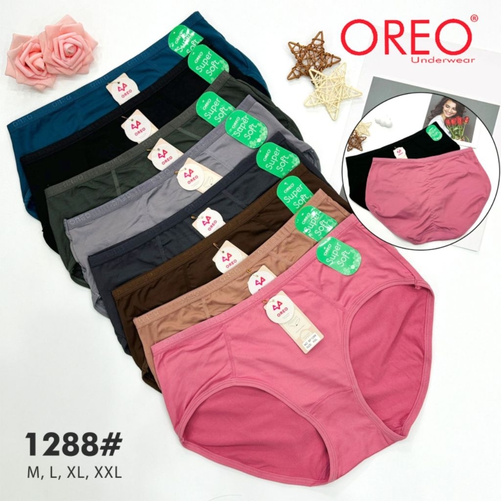 RIA JAYA - CD OREO ORIGINAL/Daleman Wanita Motif Polos Super Soft Karet Kecil Art.1228 (Ukuran M, L,