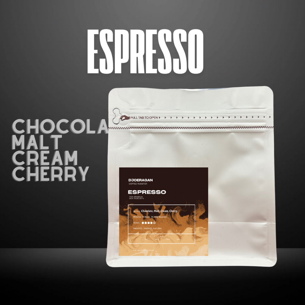 

Biji Kopi Arabica Espresso Blend Arabica 70% Robusta 30% - Djoeragan Roasted Coffee Beans