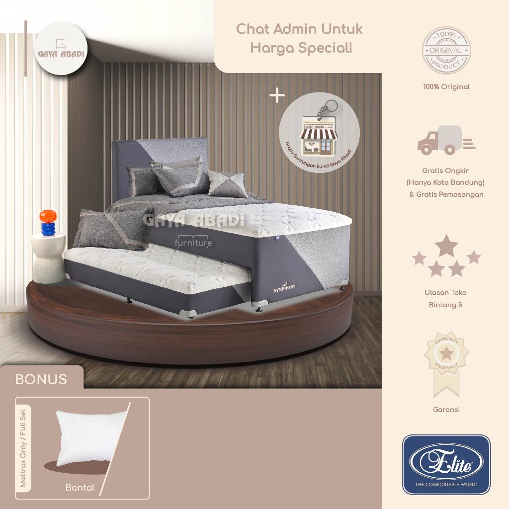 Springbed Elite 2 in1 Symphony / Kasur Sorong Elite 2in1 Symphony - Elite Springbed