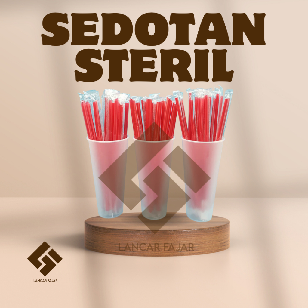 [100 pcs] sedotan steril 6mm x 20cm Bungkus Plastik Higenis Golden Straw sedotan cafe Sedotan Transp