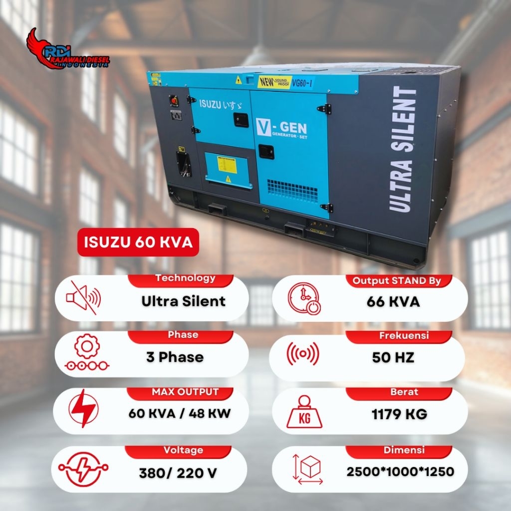 Genset 60KVA ISUZU Ultra Silent