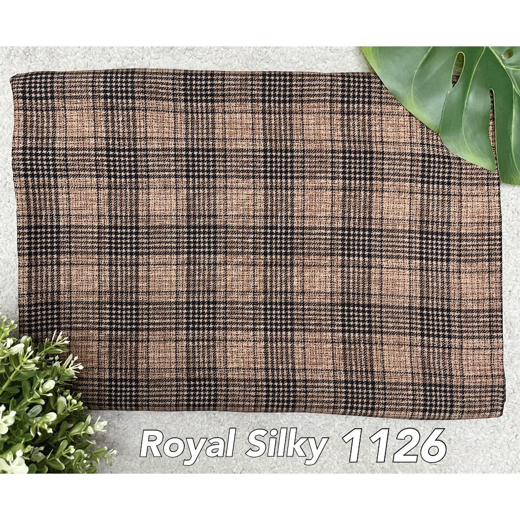 Kain Rayon Royal Silky Motif Kotak-Kotak Premium per 0,5m Royal Silky 1126 Kain Rayon Meteran Premiu