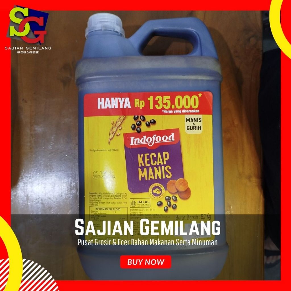 

Kecap Manis Indofood 5,7Kg - Sajian Gemilang