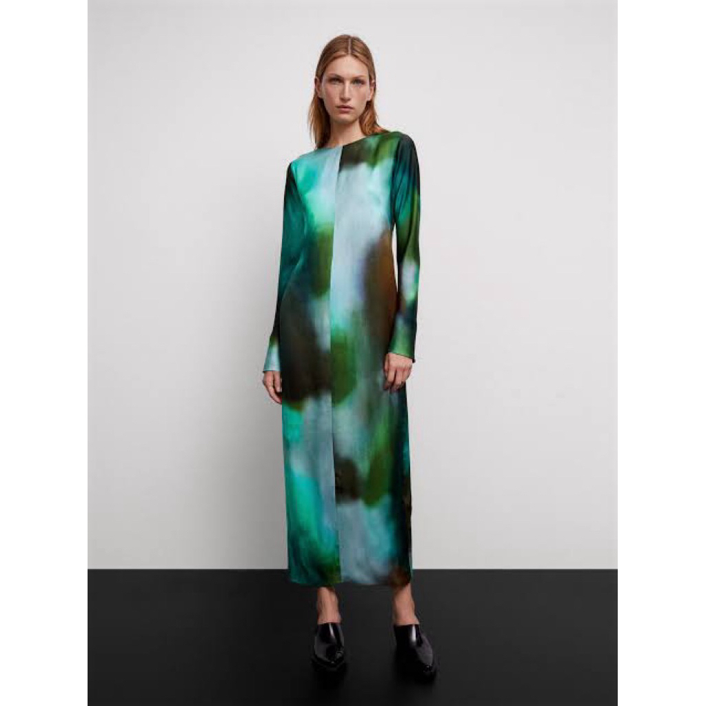 massimo dutti printed dress