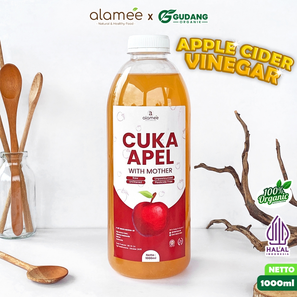 

ALAMEE 1 Liter Cuka Apel With Mother Diet Detok Toner Wajah Apple Cider Vinegar