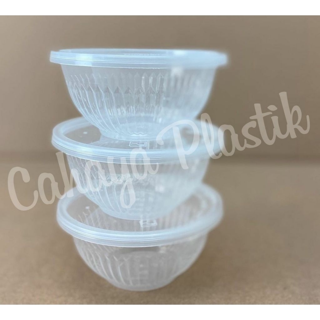 Thinwall mangkok ulir 250ml round bowl DM 250 ME  - Mangkok plastik bulat 250 ml isi 50pcs