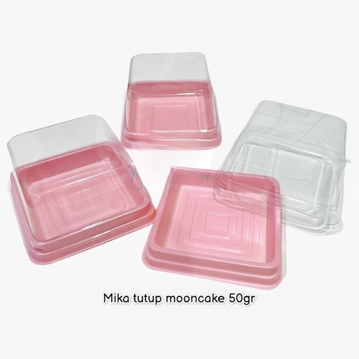 

Mika Tutup Mooconcake 50gram Kemasan Kue Mika Tray + tutup khusus Mooncake 50gr Size S Festival Mooncake