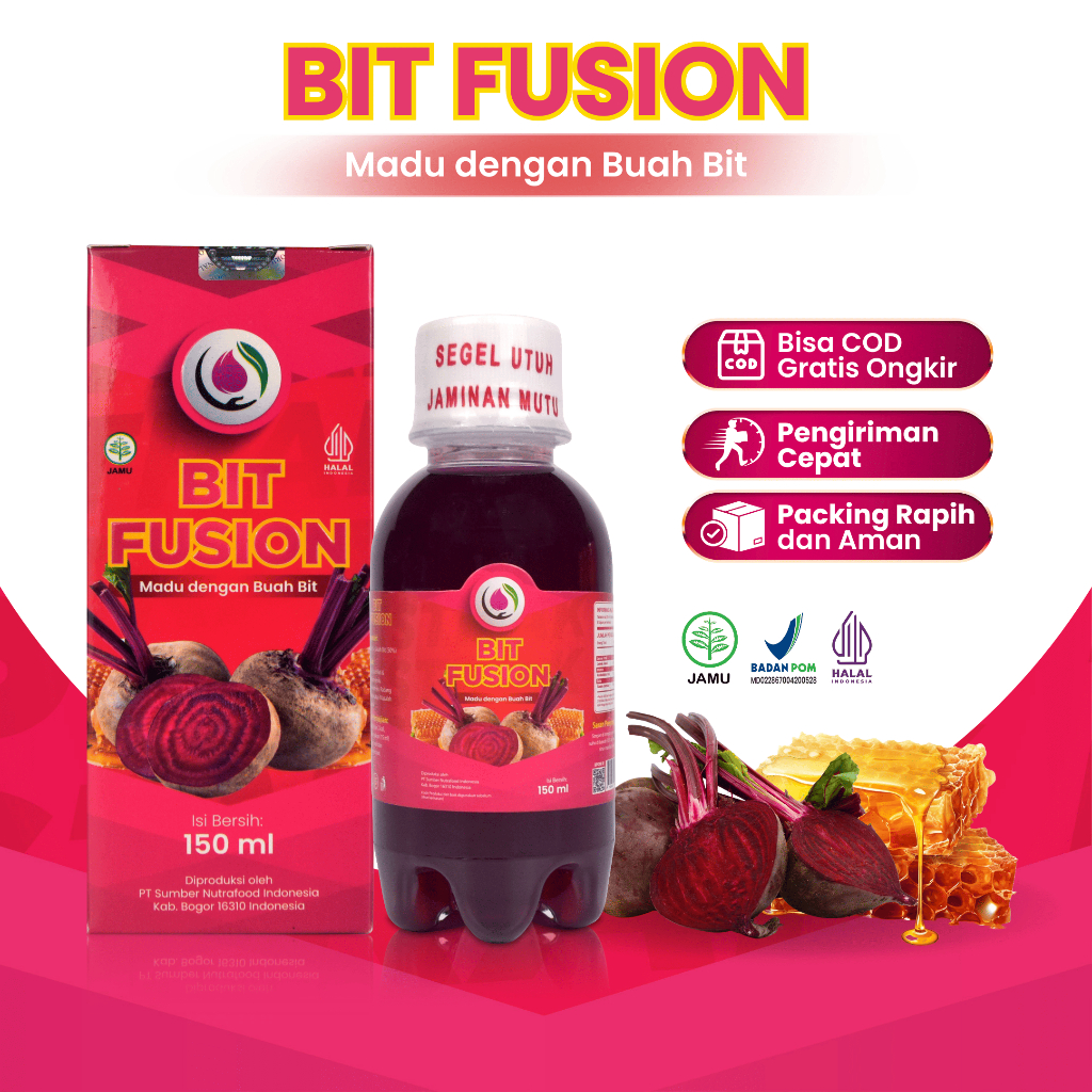 

BIT FUSION Enzim Beetroot Buah Bit 100% Fermentasi Alami untuk Penambah Darah & Jantung Sehat