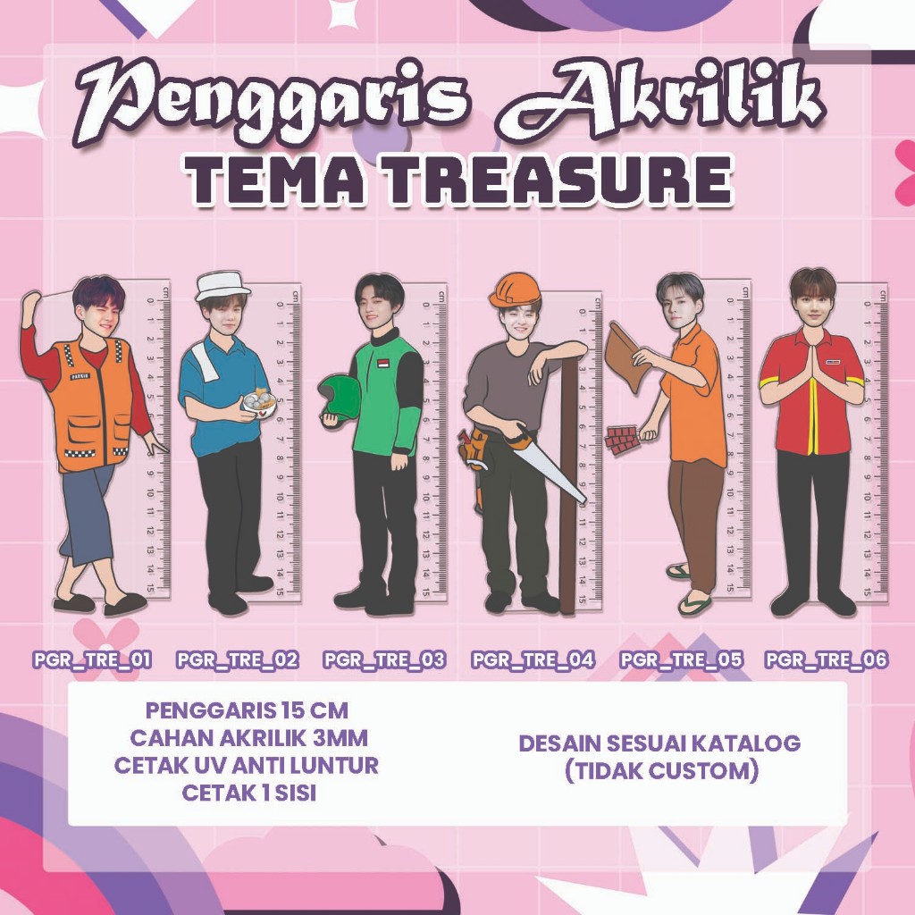 

PENGGARIS AKRILIK KPOP - Group TREASURE ALL MEMBER -kode PGR_TRE