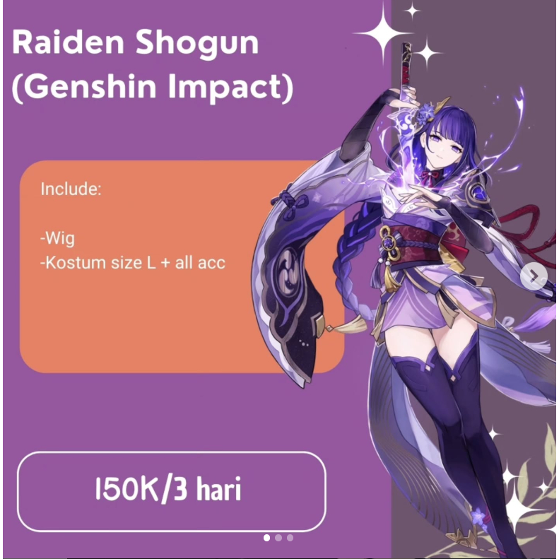 Rental Cosplay Raiden Shogun (Genshin Impact) HazukiRen Rentcos