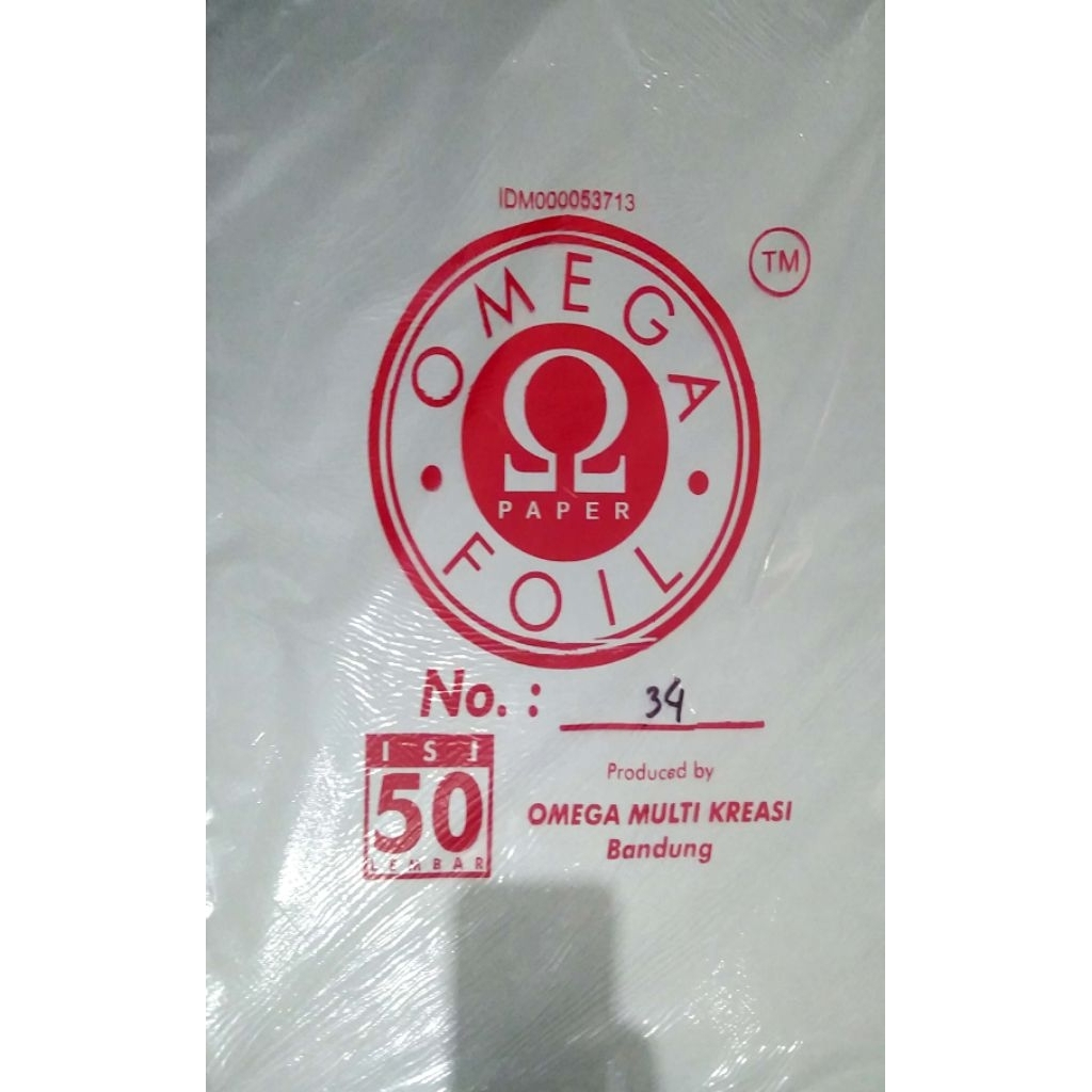 

Kertas Sampul Karton Cover Omega Foil Paper no 34 isi 50 lembar