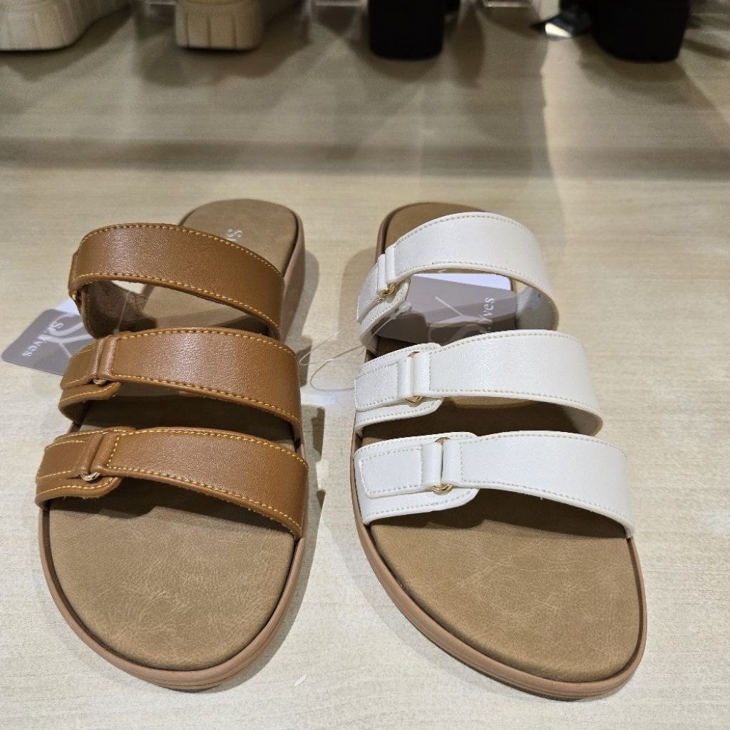 St yves sandal wedges 3cm wanita aksesoris gesper ringan & empuk ori size 36-40