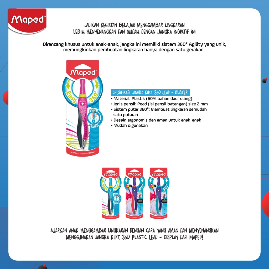 

Maped Jangka Kidz 360 Plastic Lead on Blister Card