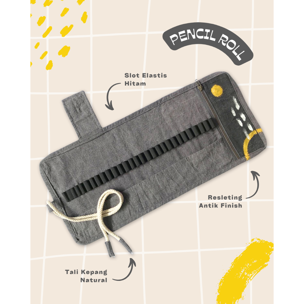 

SEMBURART - Tempat Pensil Gulung - Pencil Roll Long - Dark Grey