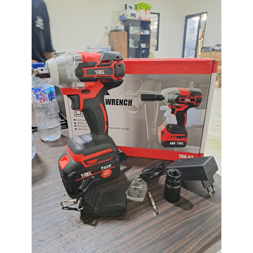 Mesin Bor Impact Baterai 48VF Brushless Bolak Balik 13mm Pembuka Baut dan Bor Tembok