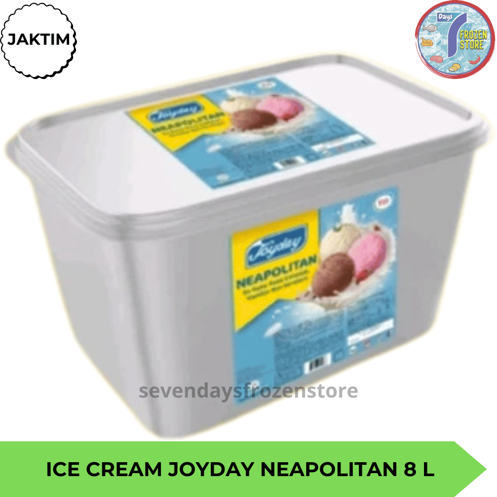 

Joyday Ice Cream Bucket | Es Krim Ember Neapolitan 3in1 Vanilla Chocolate Strawberry 8 L