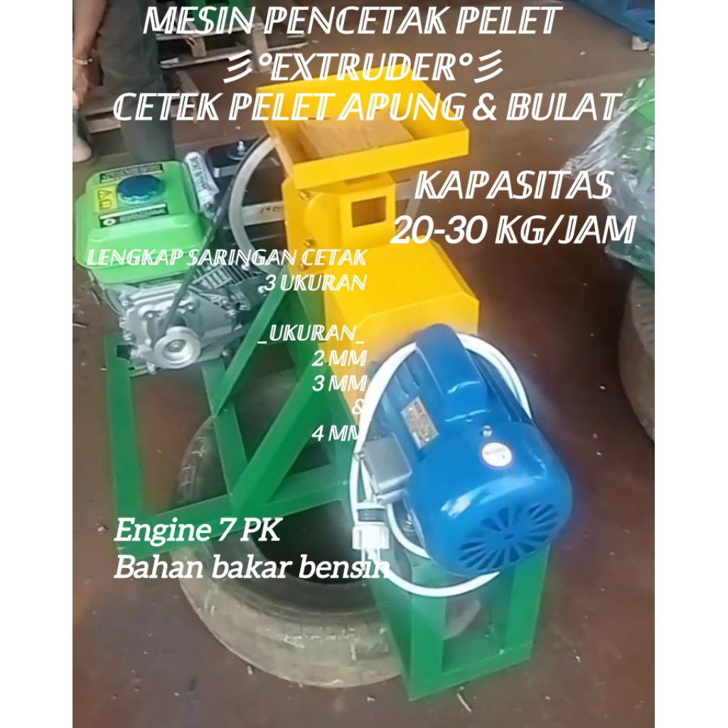 mesin pencetak pelet extruder cetak pelet apung dan bulat kapasitas 20-30 kg/jam