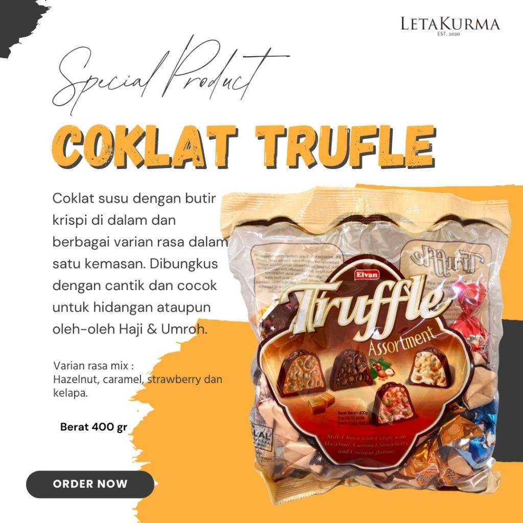 

COKLAT TRUFFLE MIX FLAVOUR 400GR BESTSELLER