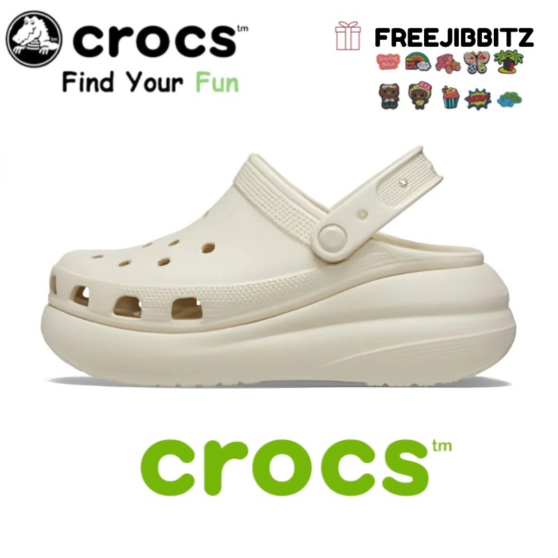 100% Original Crocs Crush Clog Sandal/Crocs Unisex Outdoor Sandal-Bone
