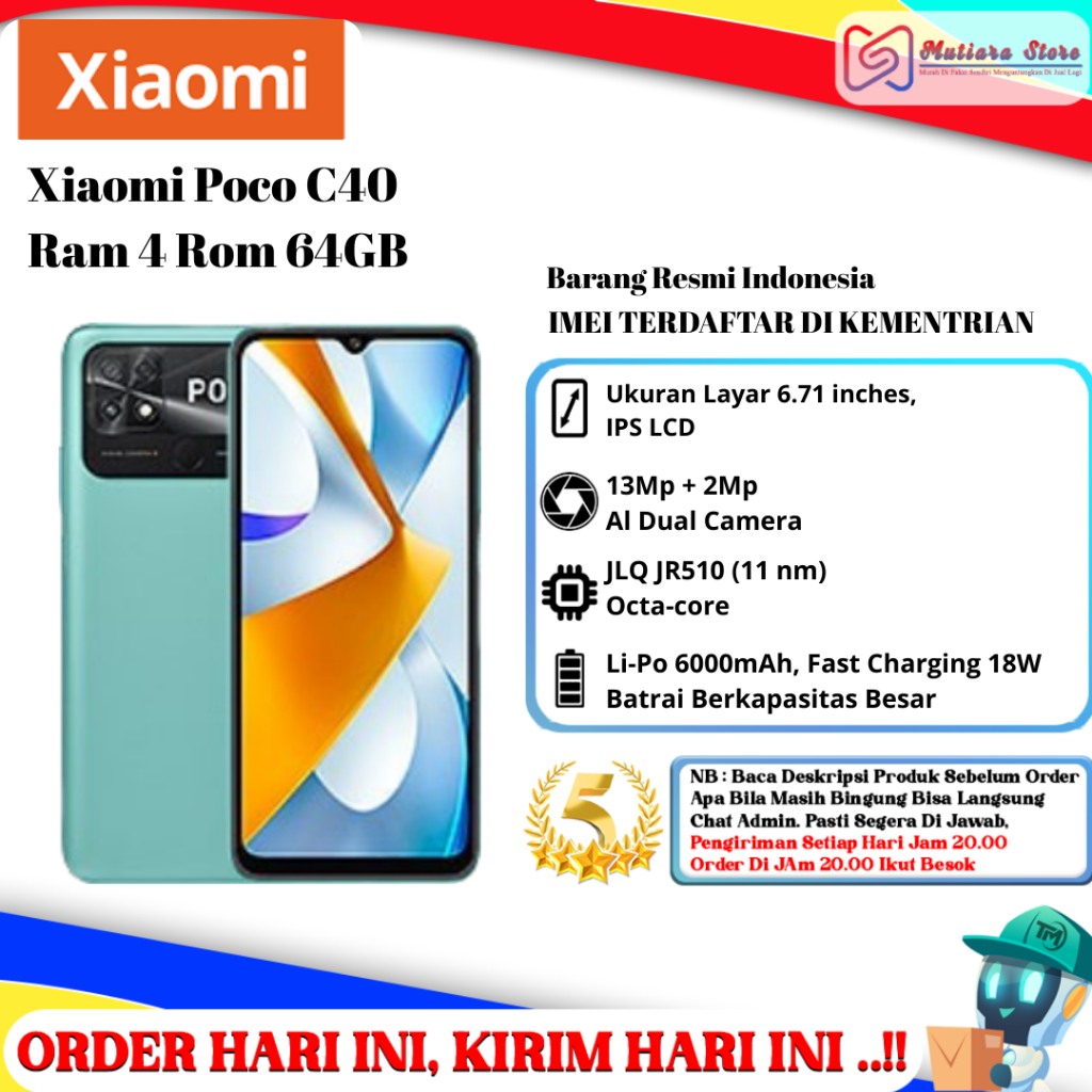 Xiaomi Poco C40 Ram 4 Rom 64GB