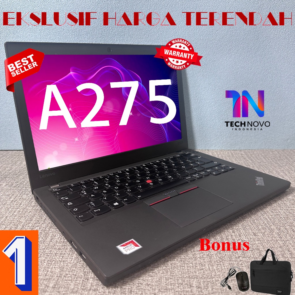 Lenovo thinkpad laptop A275 AMD PRO A12-9800B RAM 128gb/256gb SSD peningkatan mulus second berkualit