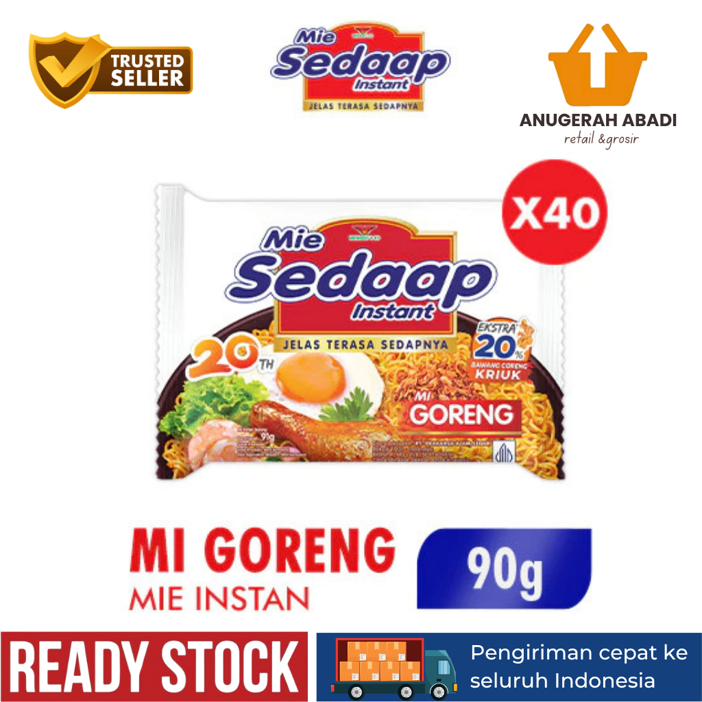 

Sedaap Mie Instan Goreng Bawang Kriuk 90gr X 40 (1dus)