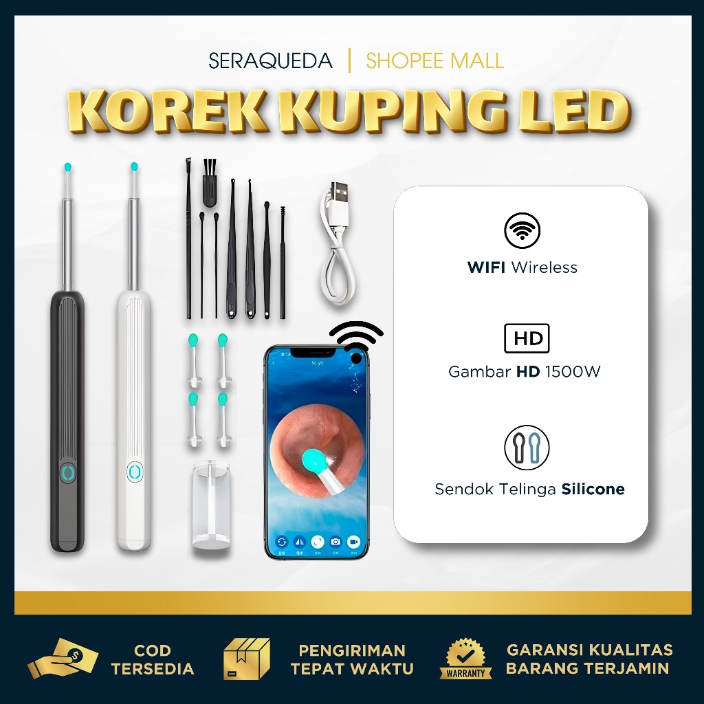 korek HD kuping kamera LED smart Pembersih Telinga kamera kuping led korek kuping bayi alat pembersi