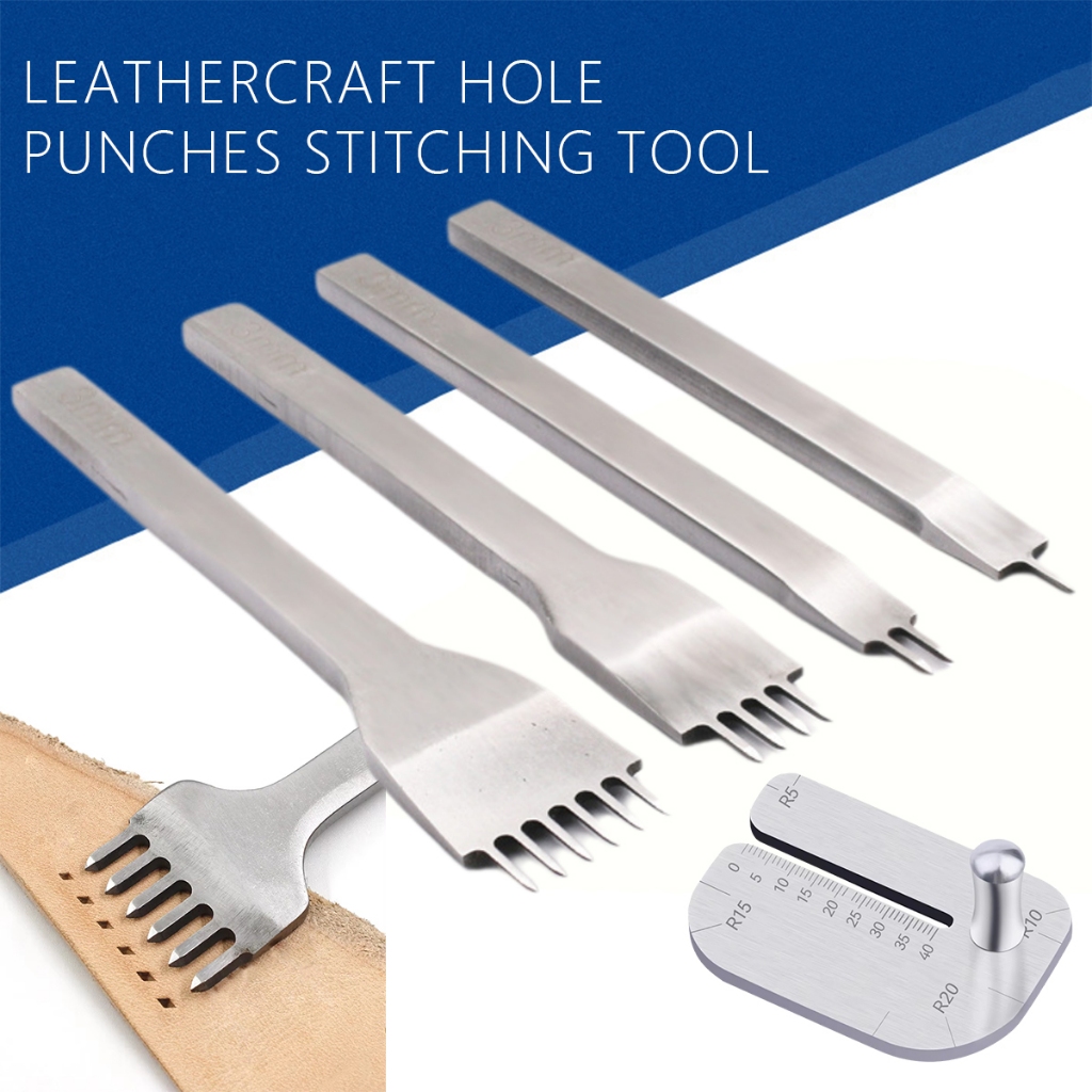 

4IN1 Pembolong Kulit 1+2+4+6 Prong untuk membuat tas kulit/dompet kulit/sleeve laptop kulit/lainnya