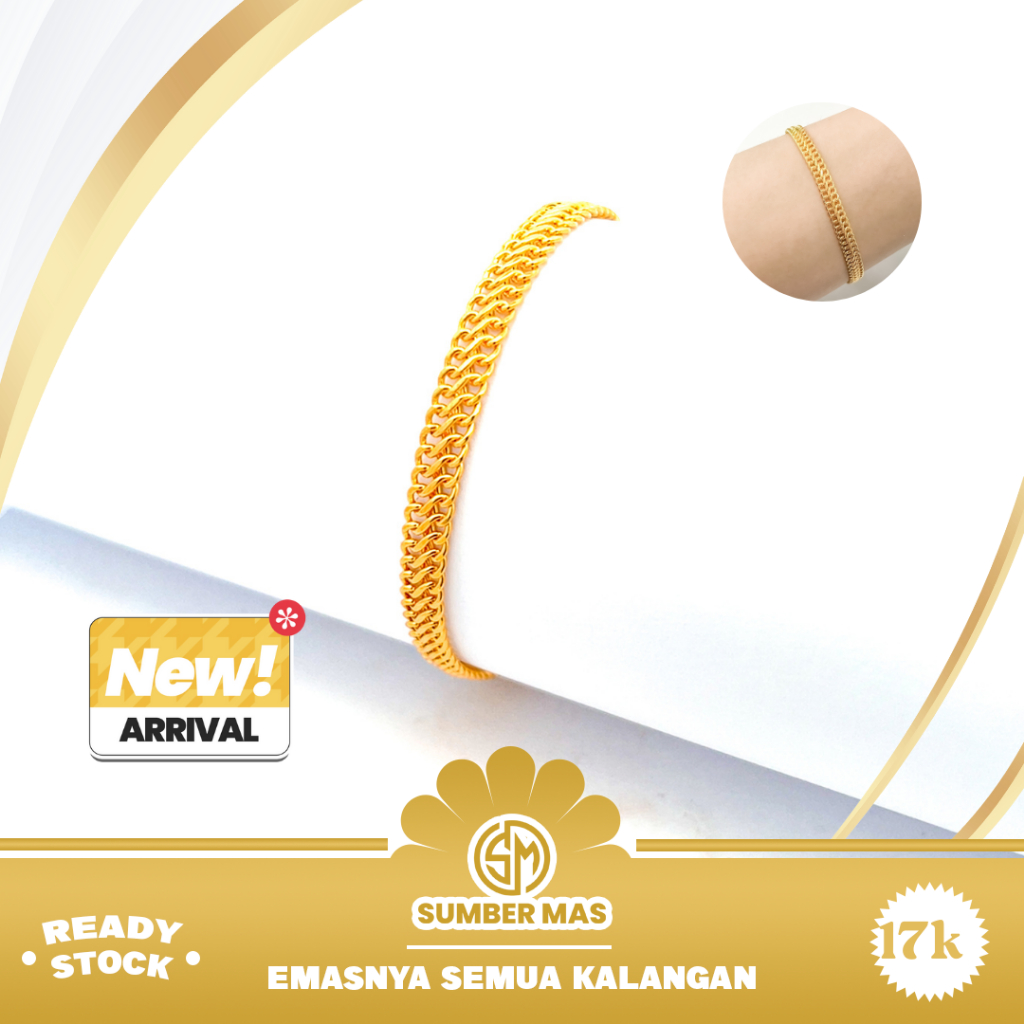 GELANG RANTE EMAS CENTIPEDE VIRAL FASHION 17K - SUMBER MAS