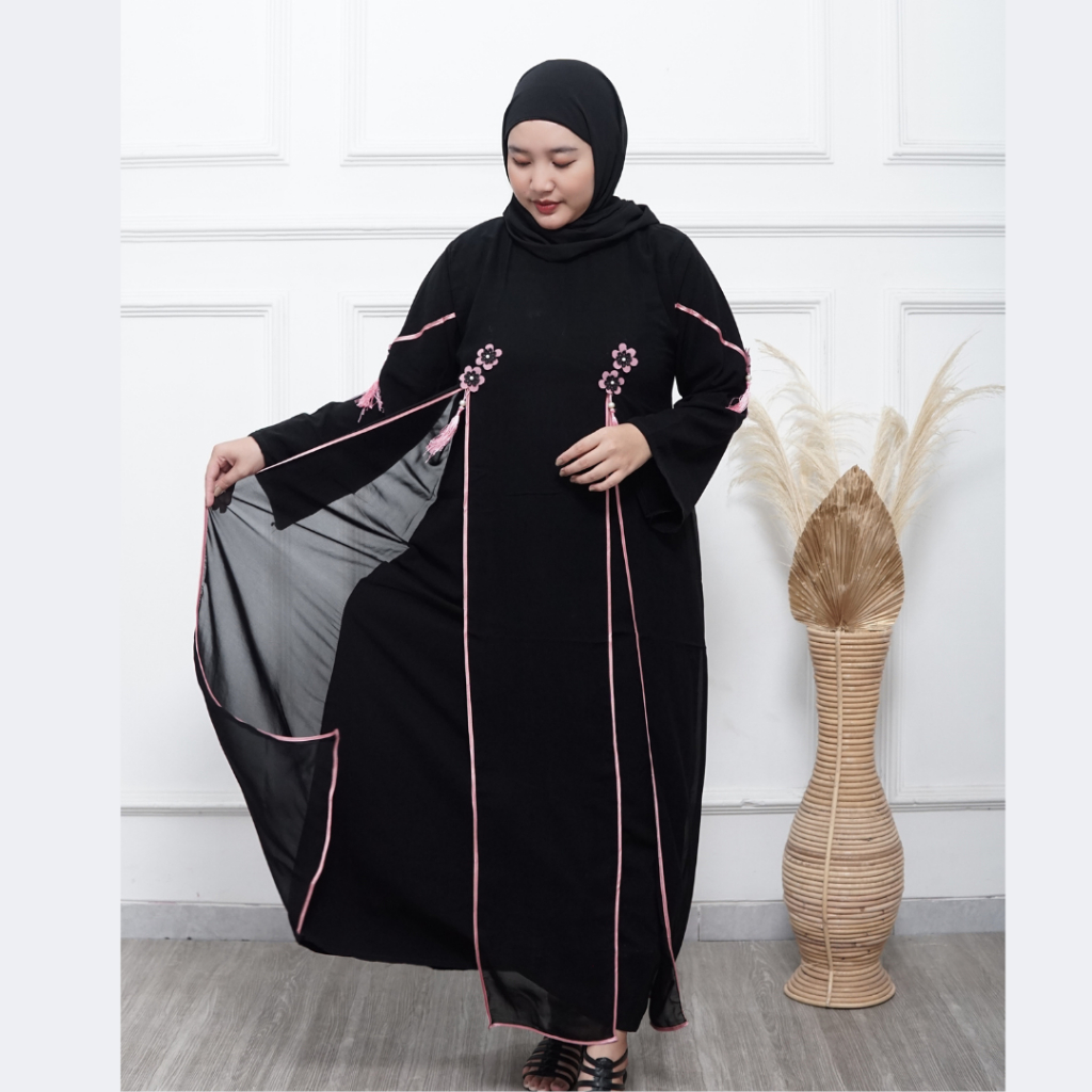 Baju Gamis Abaya Turkey Hitam Mewah