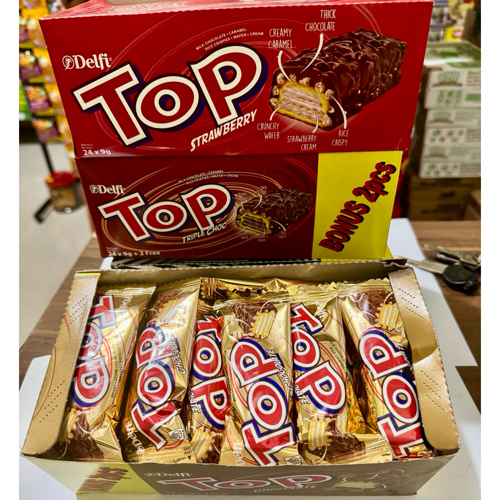 

Delfi Top coklat box (26pcs x 9 gr) ecer per box