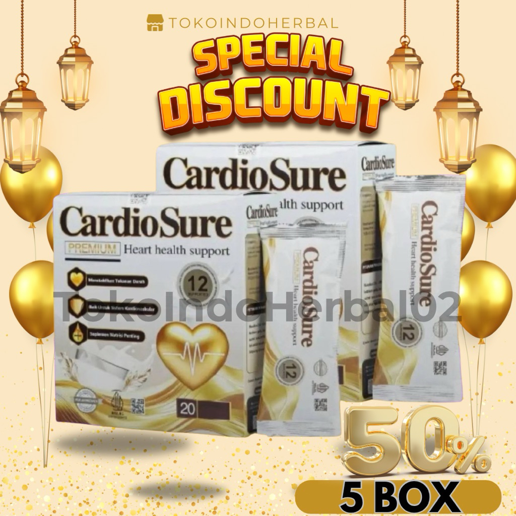 

PAKET 5 BOX - CARDIOSURE MILK SUSU OBAT HIPERTENSI ATASI MASALAH JANTUNG KOLESTROL VITAMIN ASAM URAT ASLI ORIGINAL