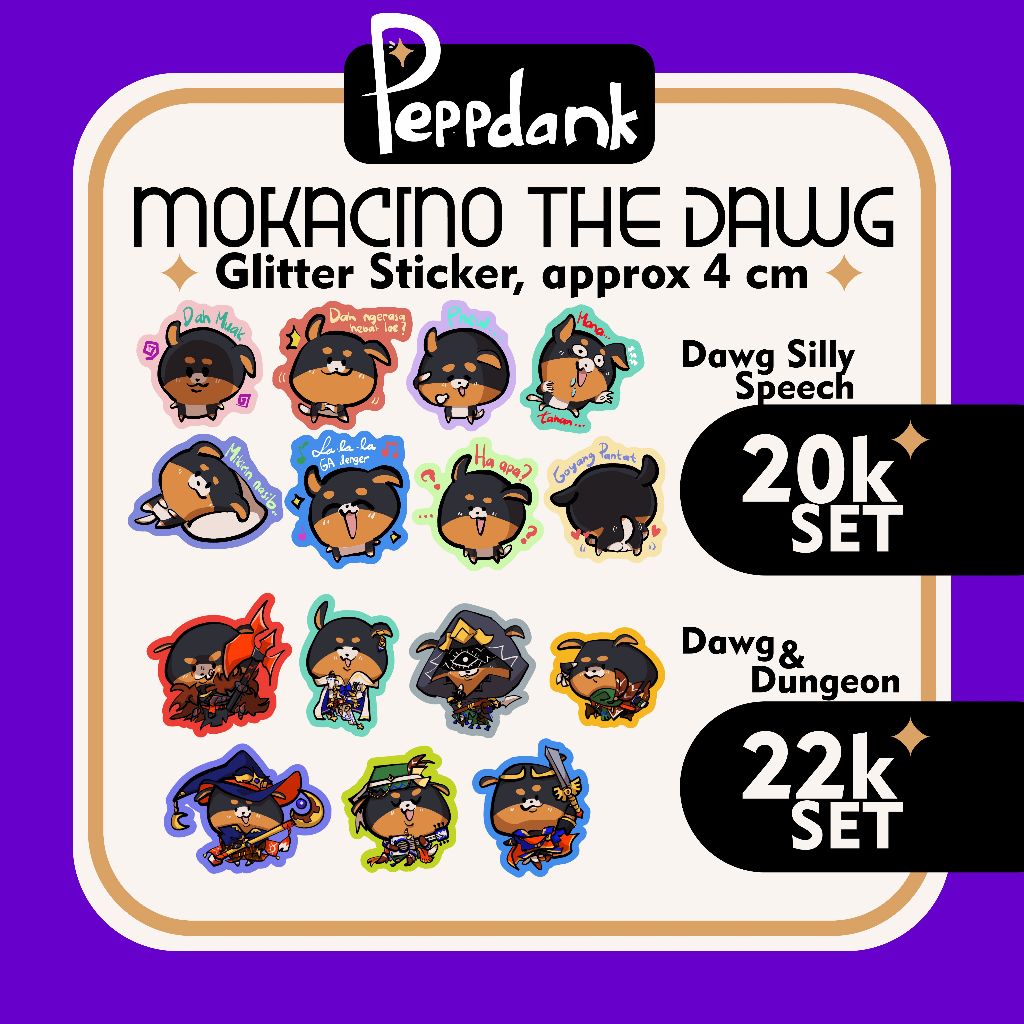 

Original Character Mokacino the Dawg Sticker Set | Peppdank