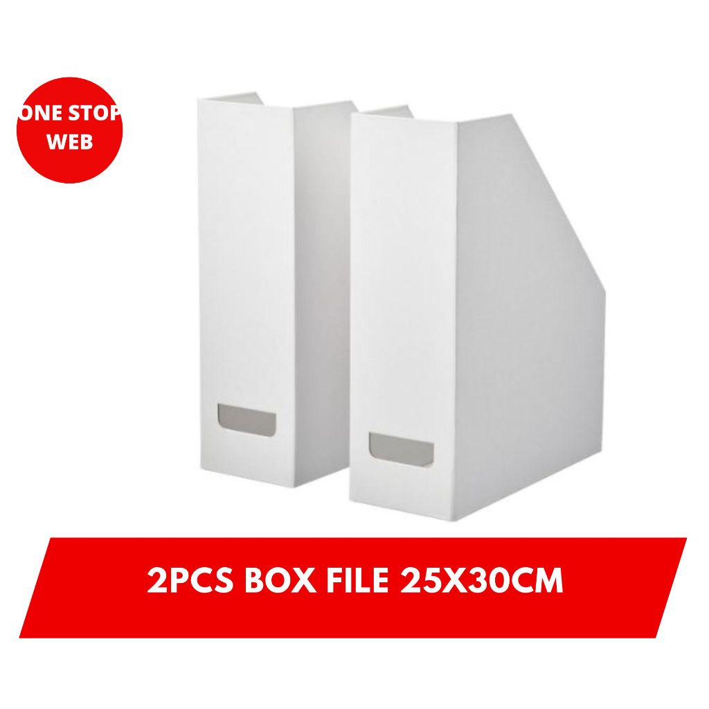 

IKFJADE90596 Box File Dokumen Buku Majalah Putih 30x25x10Cm Tempat Penyimpanan Organizer Kertas Rak