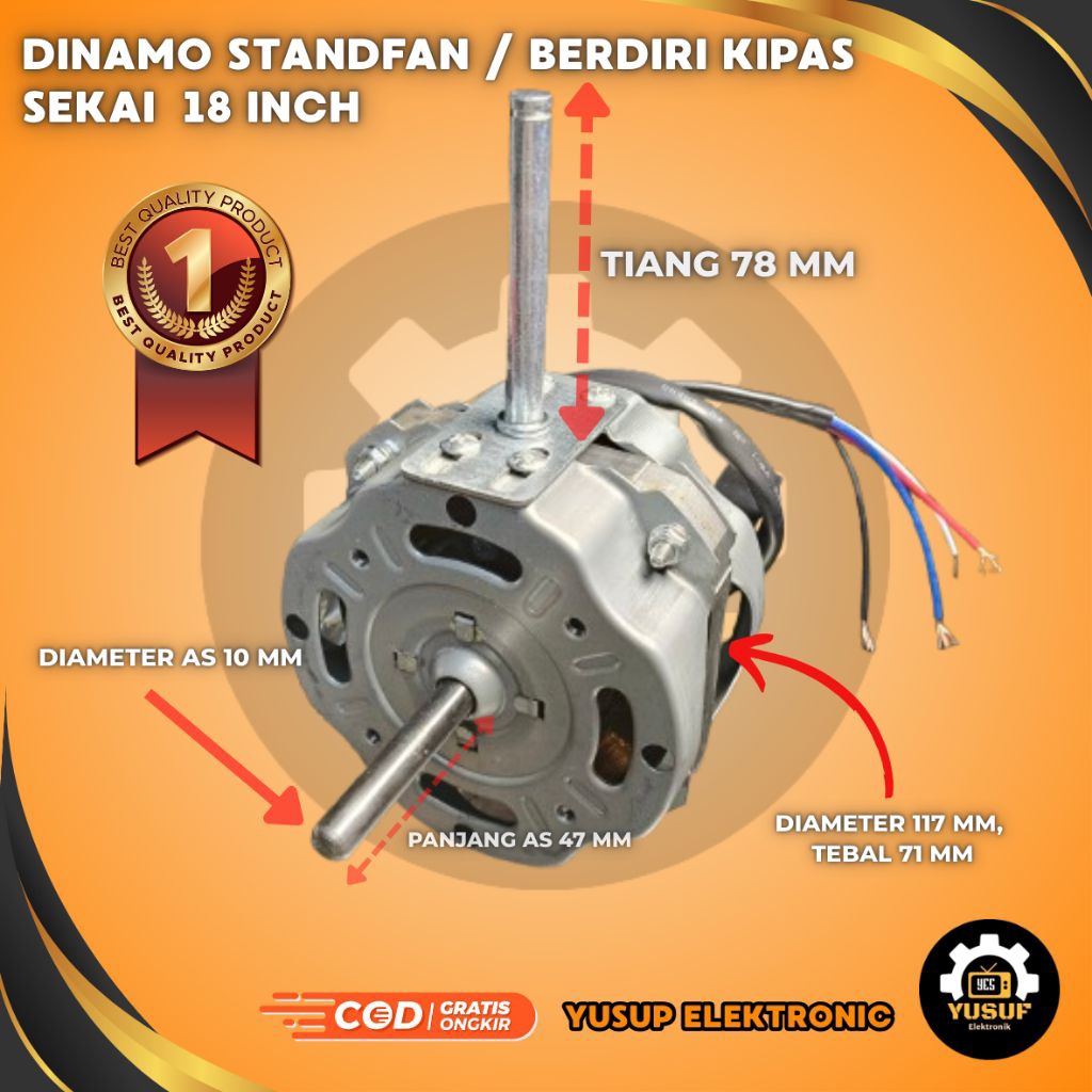 DINAMO KIPAS ANGIN SEKAI STAND FAN 18 INCH, DINAMO SEKAI 18 INCH UMUM BALING BALING BESI, DINAMO KIP