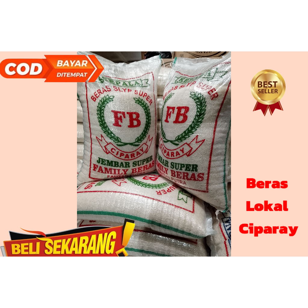 

Beras Lokal FB Ciparay 10Kg Putih Bersih Tanpa Pemutih