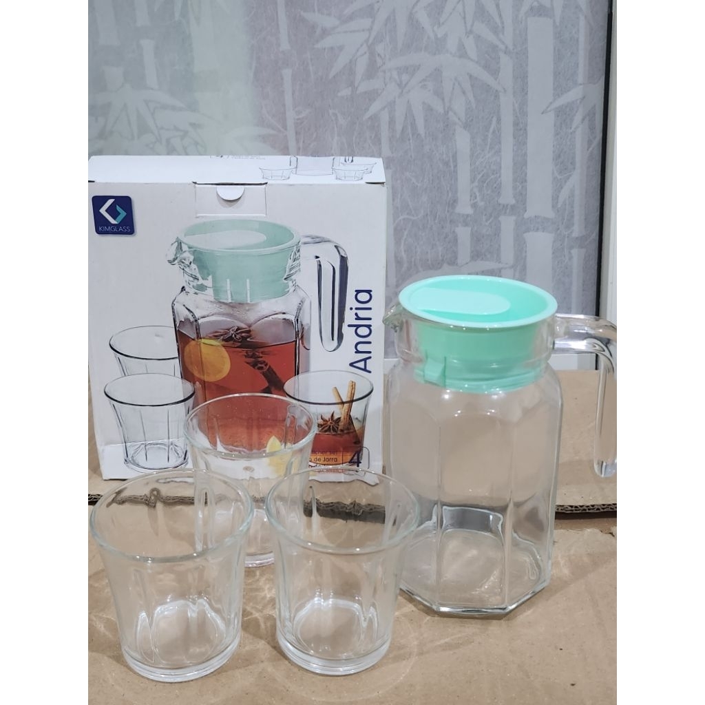 Pitcher Set 4 in 1 Andria Set Kado Murah Kimglass Kaca