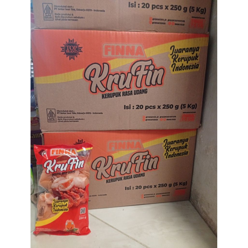 

Krufin Krupuk Finna mentah 250gr seperapat udang bawang