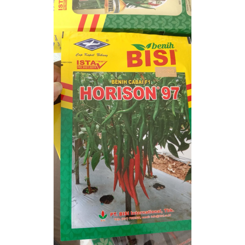 

Cabai Merah Besar Horison 97 Cap kapal Terbang kemasan 10 Gr 100% Original