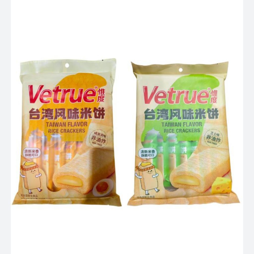 

Vetrue Taiwan Flavor Rice Crackers 116gr (14 Buah/Bungkus)