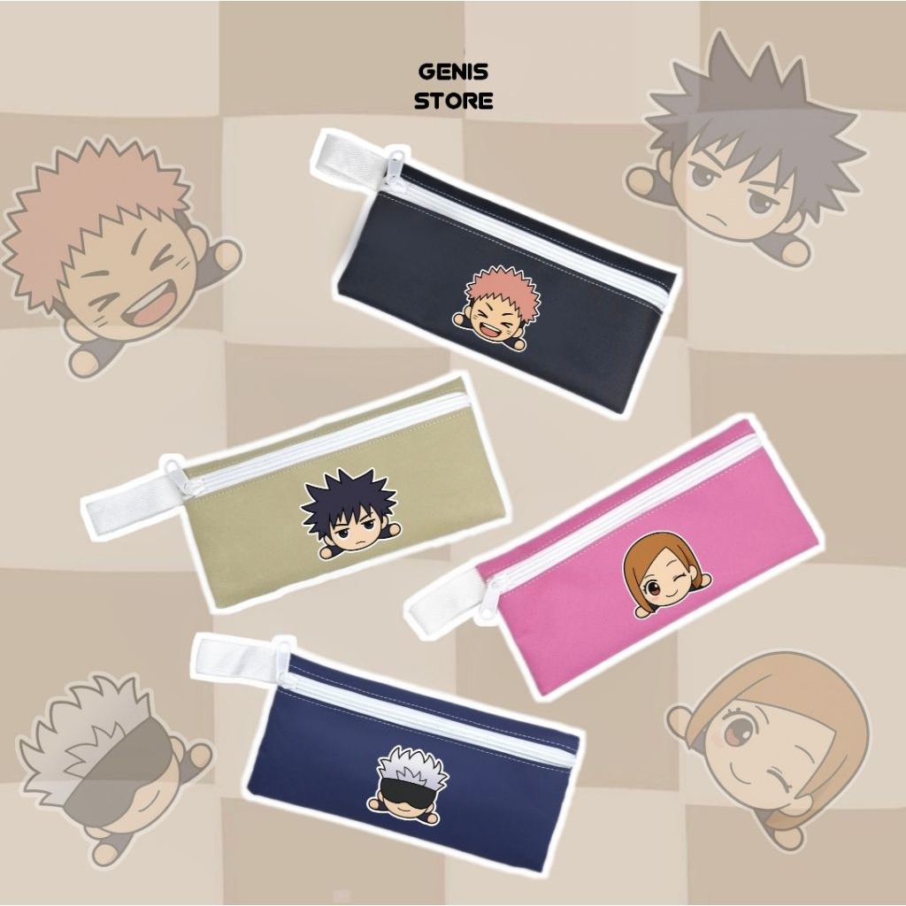 

kotak pensil anime jjk / kotak pensil kain / cepuk pensil anime / tempat penyimpanan alat tulis / tas pensil lucu