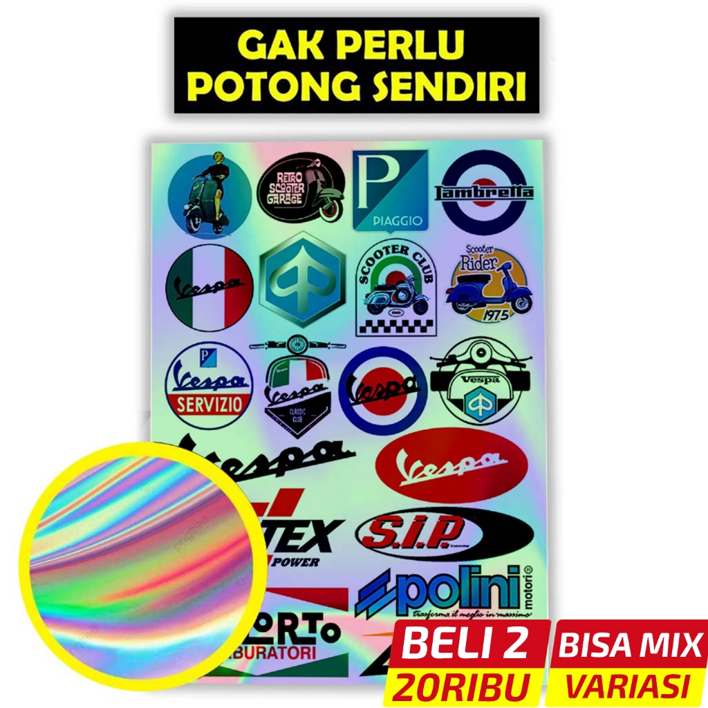 Stiker Hologram Motor Vespa, Sticker Hologram Motor Vespa, Stiker Motor Keren, HOLOGRAM 13