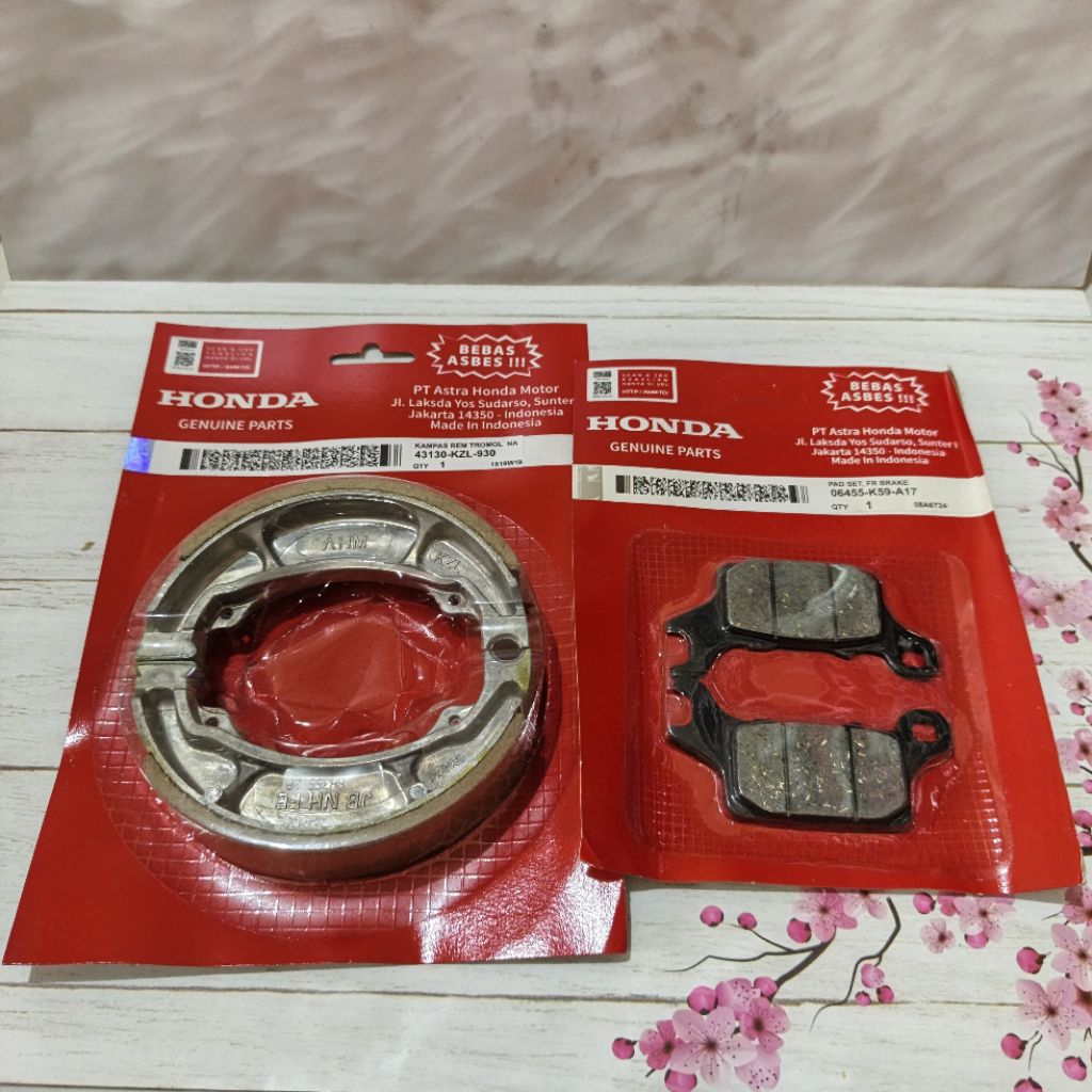 KAMPAS REM SATU SET DEPAN DAN BELAKANG BEAT DELUXE , BEAT NEW LED , SCOOPY DONAT , VARIO 150 LED NEW