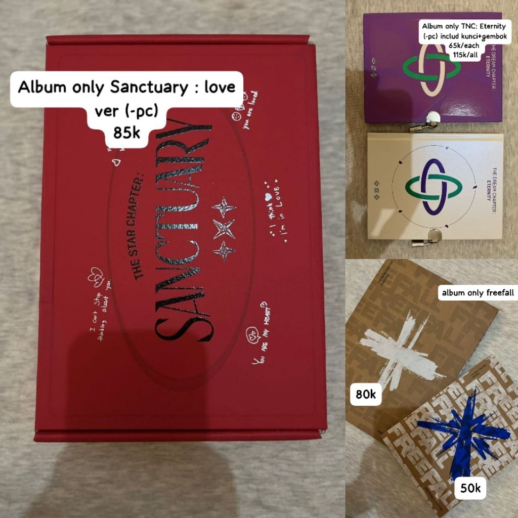 (Album only)  TXT Tomorrow x Together Sanctuary , freefall , Eternity etc.