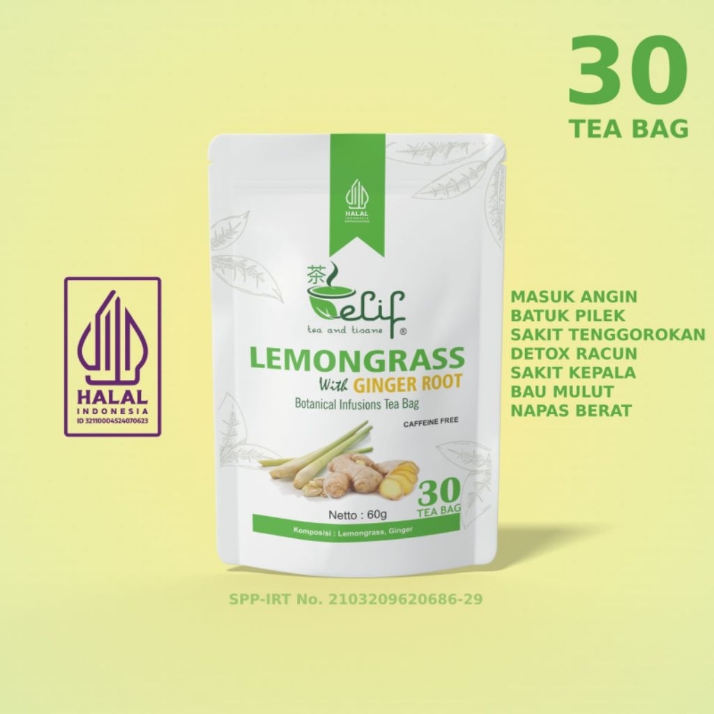 

LEMONGRASS TURMERIC GINGER TEA ISI 30 | JSR TEH SERAI KUNYIT JAHE | TEH ASAM URAT | TEH DIABETES | TEH TRADISIONAL