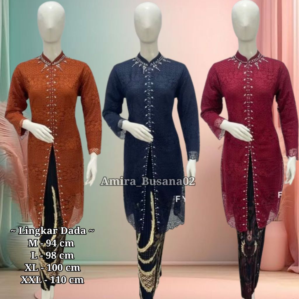 Atasan Saja Kebaya Brokat Modern Tunik Malika Payet Atasan Kebaya Brokat Modern Termurah Promo Disko