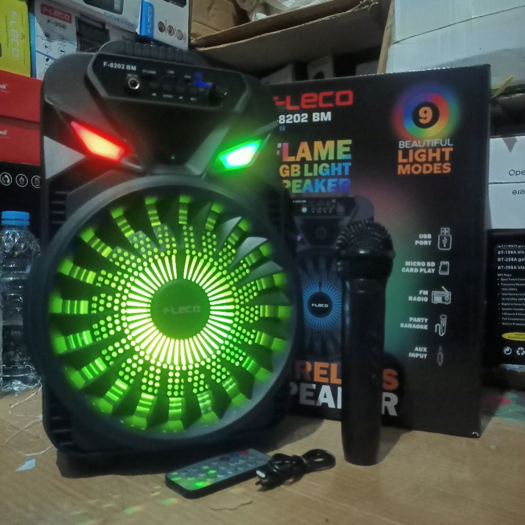 Speaker Bluetooth Karaoke Wireless Jinlong JL-008 6,5 Inchi Gratis Microphone Dan Remot Super Bass