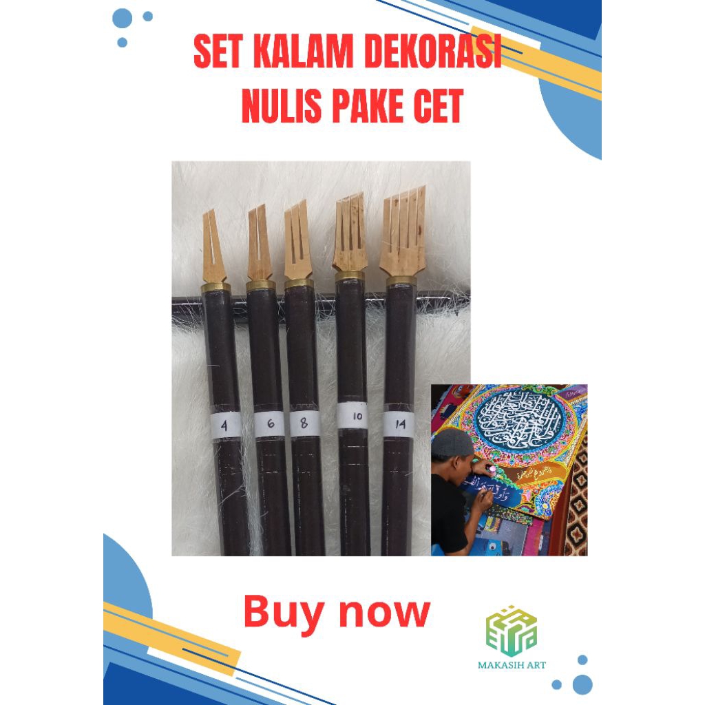 

SET KALAM DEKORASI UKURAN GENAP, KALAM KALIGRAFI, KUAS KALIGRAFI