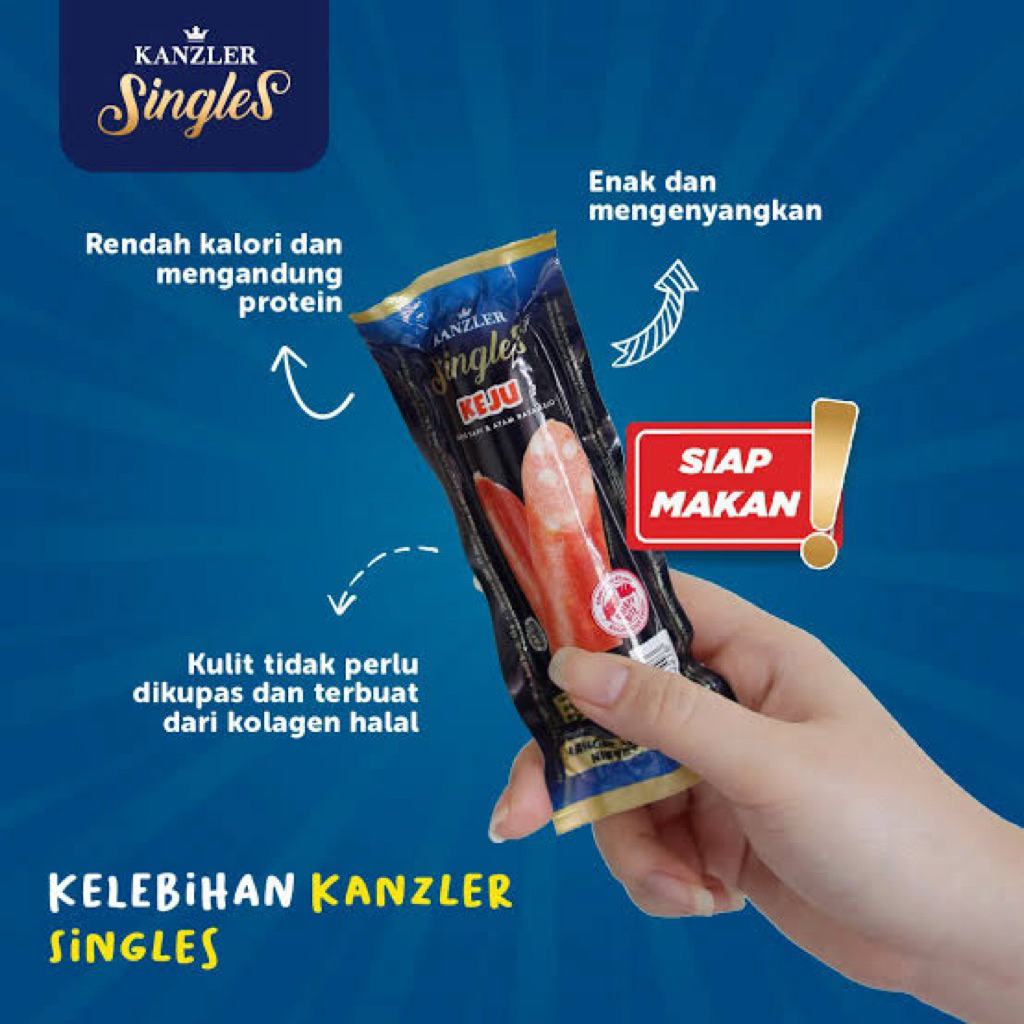 

Kanzler Singles Sosis Original 65gr | Sosis Kanzler Premium Siap Makan | Cemilan Enak Sehat - HOT