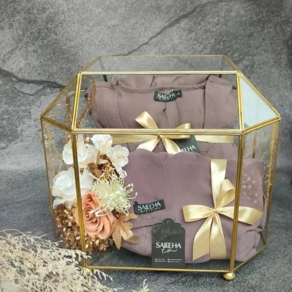 Bee Seller Hantaran / Kotak Hantaran Kaca Motif Gaya Rustic
